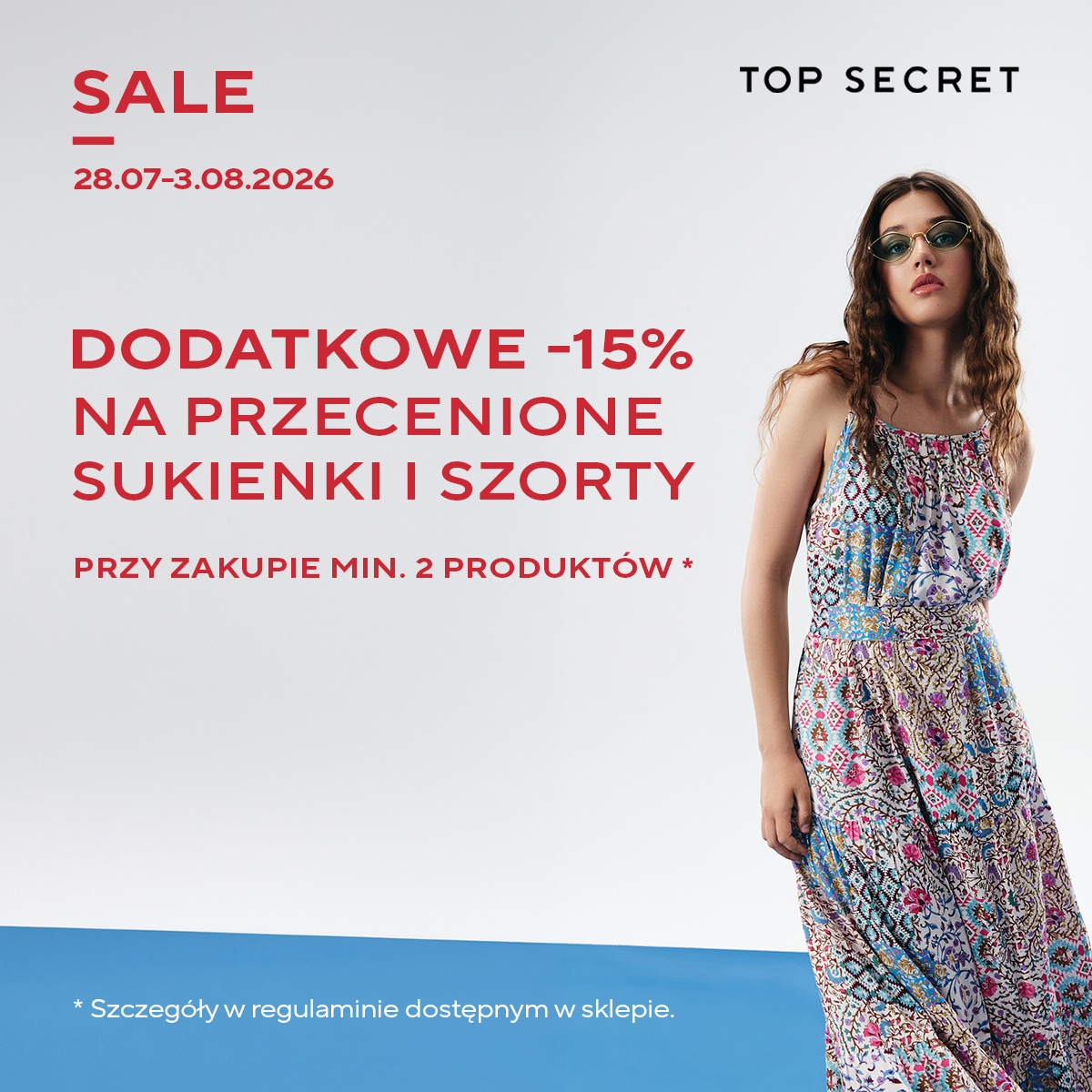 TOP SECRET: dodatkowe -15% na przecenione sukienki i szorty