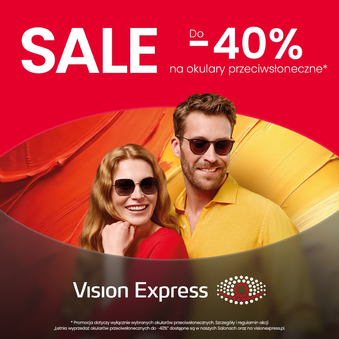 VISION EXPRESS: letnia wyprzedaż okularów przeciwsłonecznych do -40%